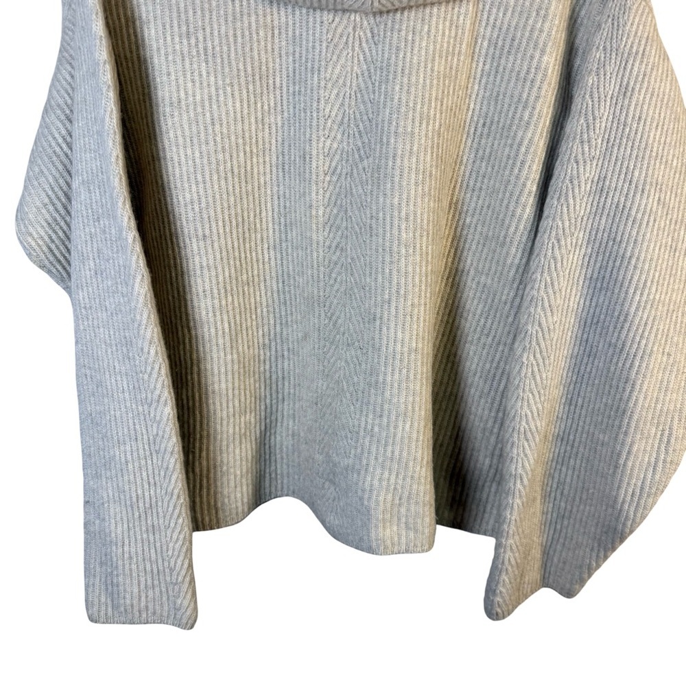 Joye + Fun Ribbed Oversized Cream Gray Cowl Neck Sweater Size M Neutral Cozy - Picture 11 of 13